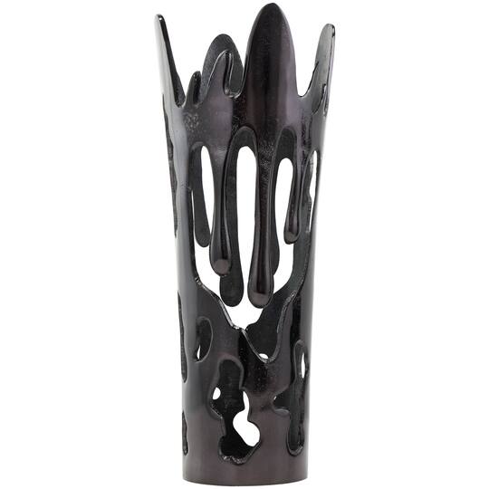 Black Contemporary Aluminum Drip Vase Set